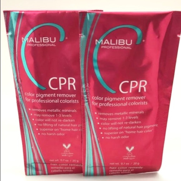 2 Malibu CPR Packets Hair Color Rust Old Color Stain Build Up Remover Repair - Picture 1 of 1